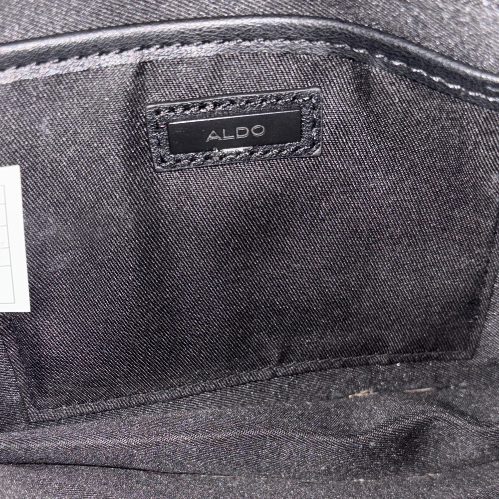 Aldo Black Quilted Chevron Crossbody with Chain Trim - Picture 4 of 9